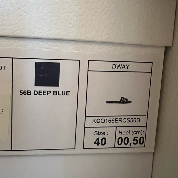 Dior DWAY Slide Deep Blue Embroidered Cotton Sz 40 - Picture 7 of 7